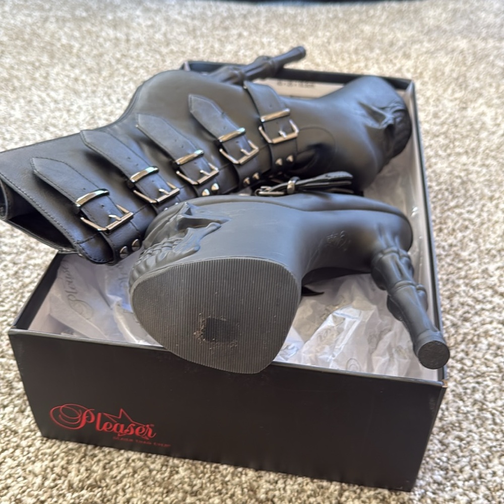 PLEASER RAPTURE LEATHER BLACK MATTE SIZE 6 - Picture 8 of 9